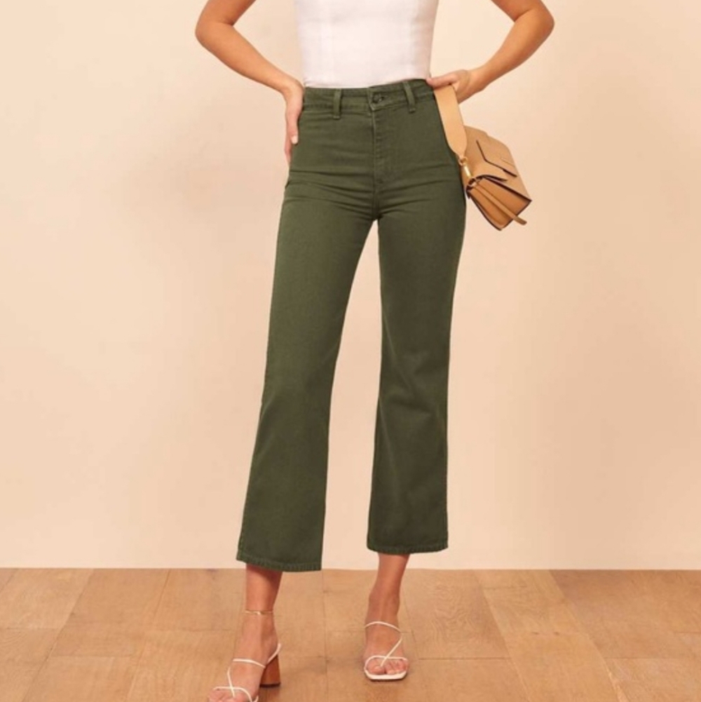 Reformation Marine trouser jean in Army